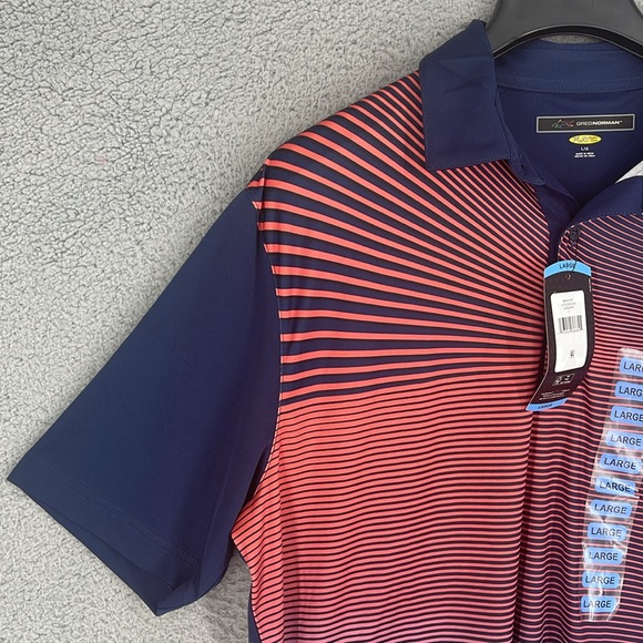 Greg Norman Dubarry short sleeve striped multi color shirt men’s Large golf polo - Picture 4 of 12